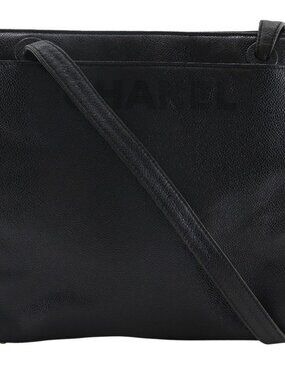 Chanel Logo Vintage Caviar Leather Black Tote Bag